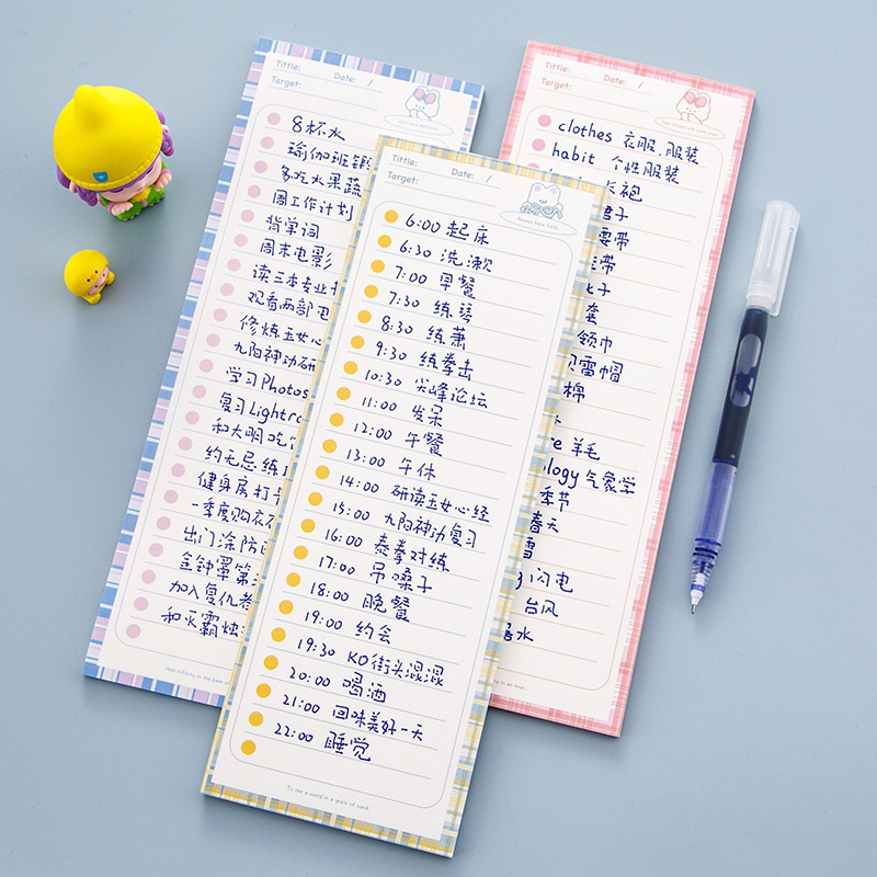 Set of 50 Vocabulary Notes B5 Half Long with Cute Simple Patterns ...