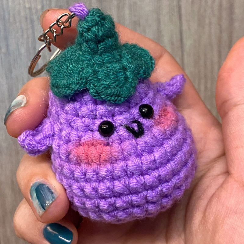 TRI Amigurumi crochet Inanimate Eggplant Keychains Shopee Philippines