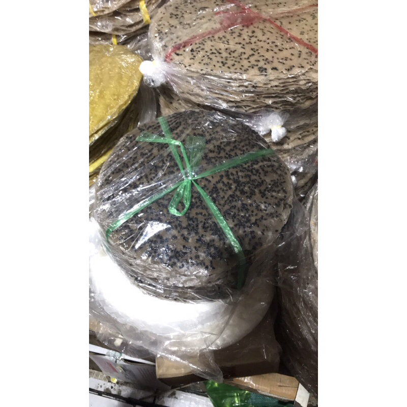 Grilled coconut milk black sesame rice paper, 10 pieces | Shopee ...