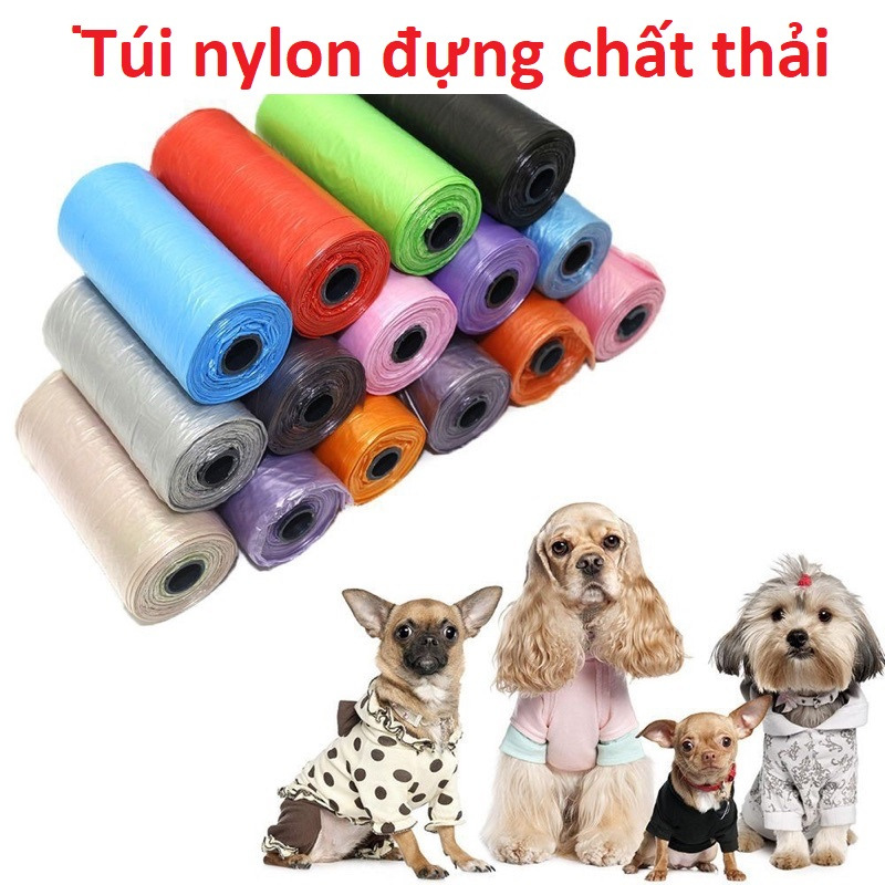 Nylon bags for dog and cat poop, biodegradable waste bags (15 plastic bags/roll) Shopee
