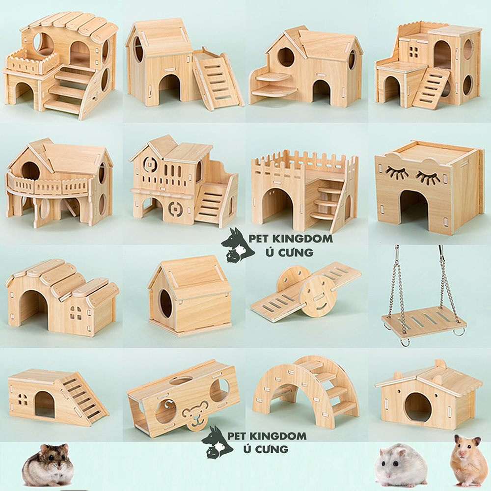 Wooden hamster sleeping house with many shapes for hamsters | Shopee ...