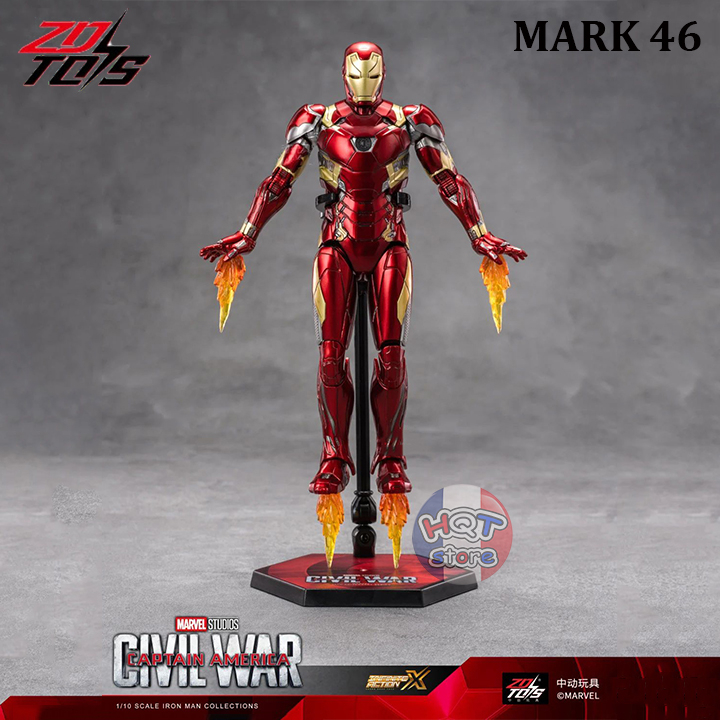 Genuine iRon Man Mark 46 ZD Toys Model MK46 Mark XLVI Civil War Scale ...