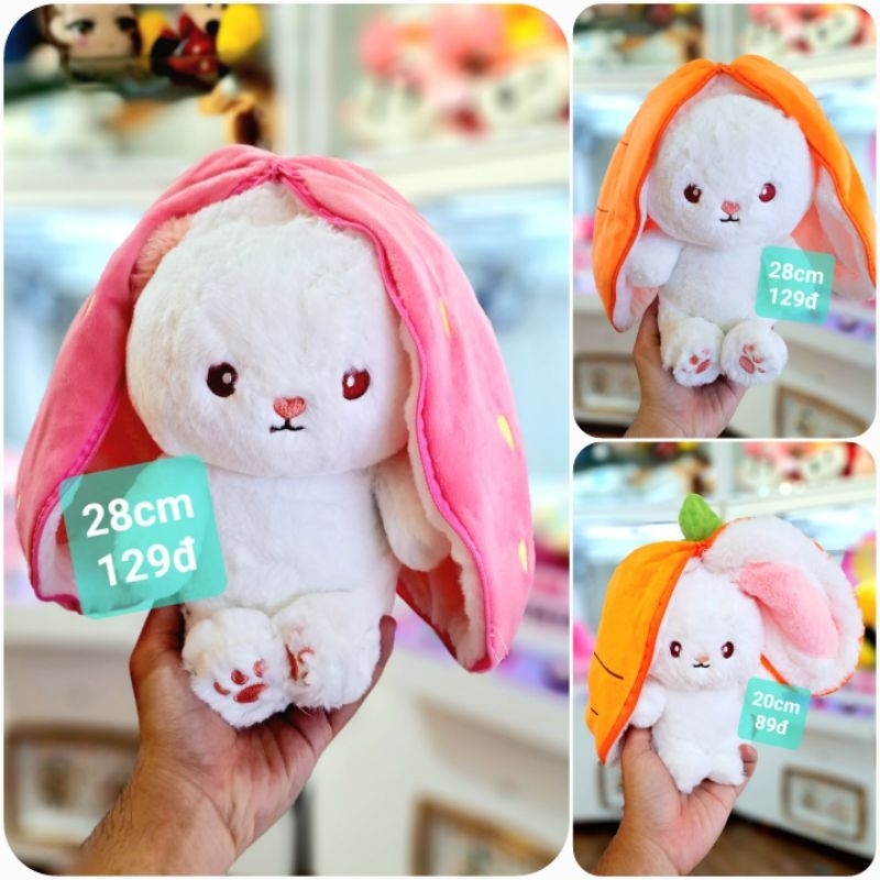 Cheap cute fruit transforming rabbit teddy bear, miniso stuffed rabbit ...