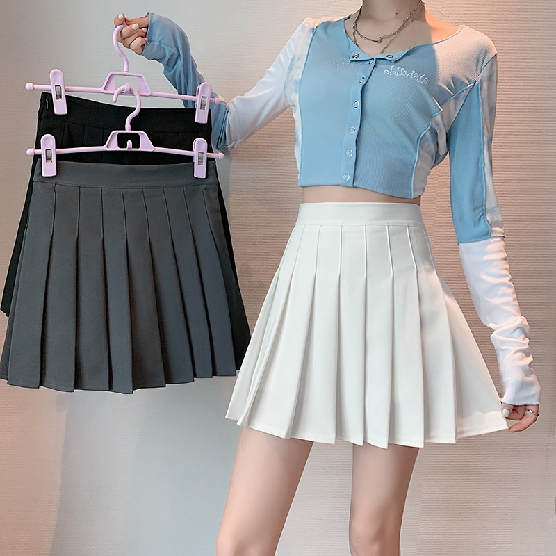 Tennis skirt, short, white pleated skirt in black and thick ponte ...