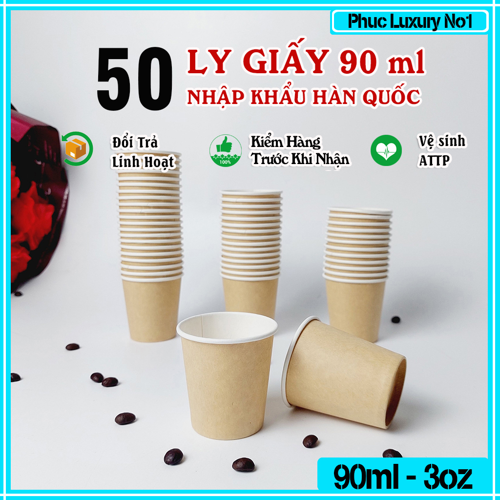 50 Brown Paper Cups 90ml - 3oz Disposable Paper Cups IMPORTED IN KOREA ...