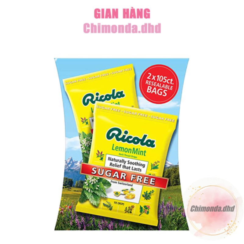 Ricola sugar free 105 EDS Us Unsweetened Herbal Cough Candy Shopee