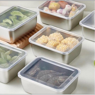 304 Stainless Steel Kitchen Food Tray Container With Lid For Meal