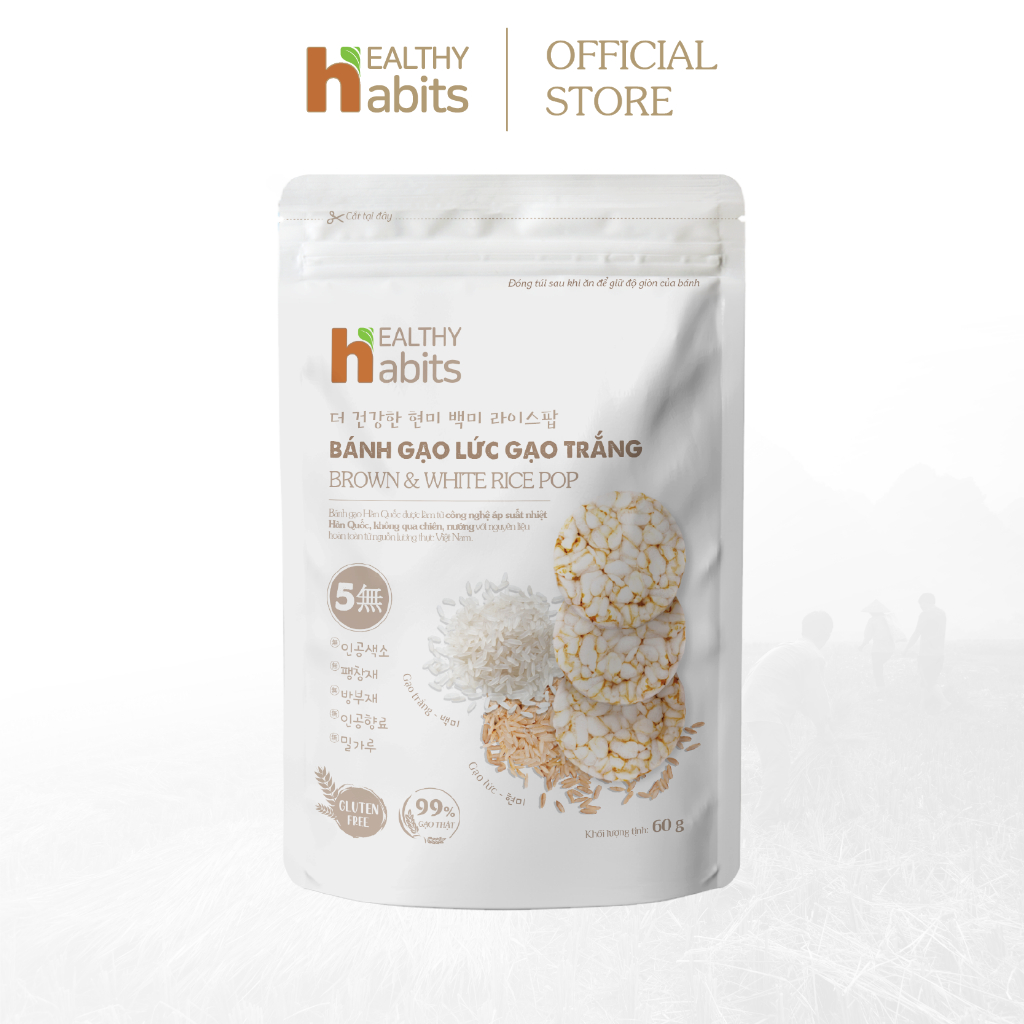 Healthy habits White Rice Cake 60g Korean Rice Cake Support Diet