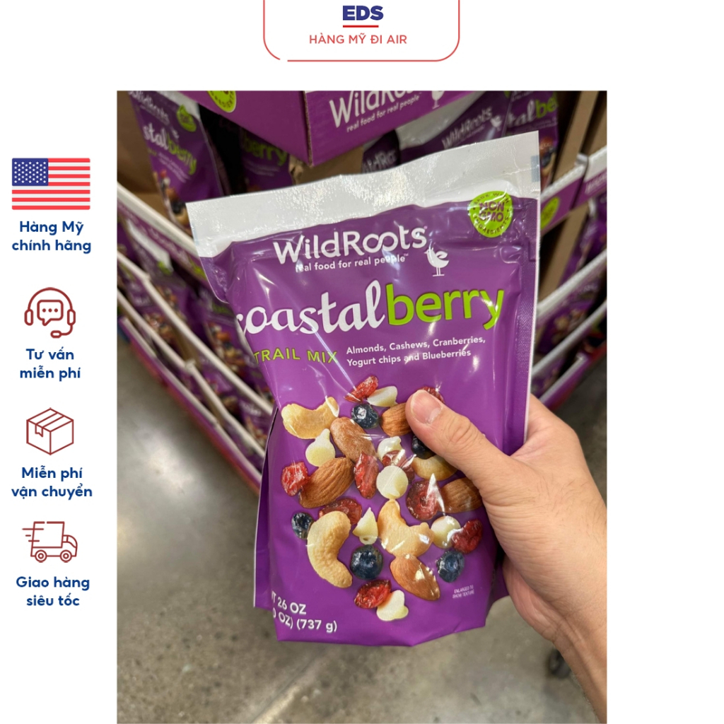 Mixed nuts and dried fruits date 4/25 Wildroots Coastal Berry Trail Mix
