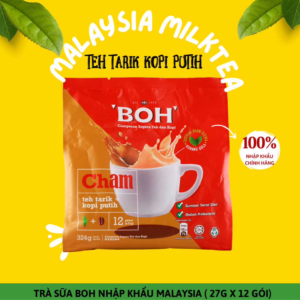 Malaysian Homemade Milk Tea Teh Tarik BOH Uyen Milk Tea Mix Coffee Tea Flavor Natural