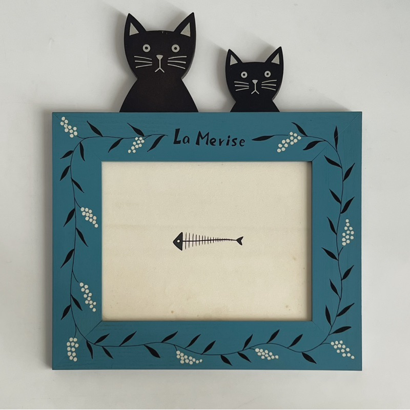 La merise cat-shaped wooden photo frame wall hanging vintage cute ...