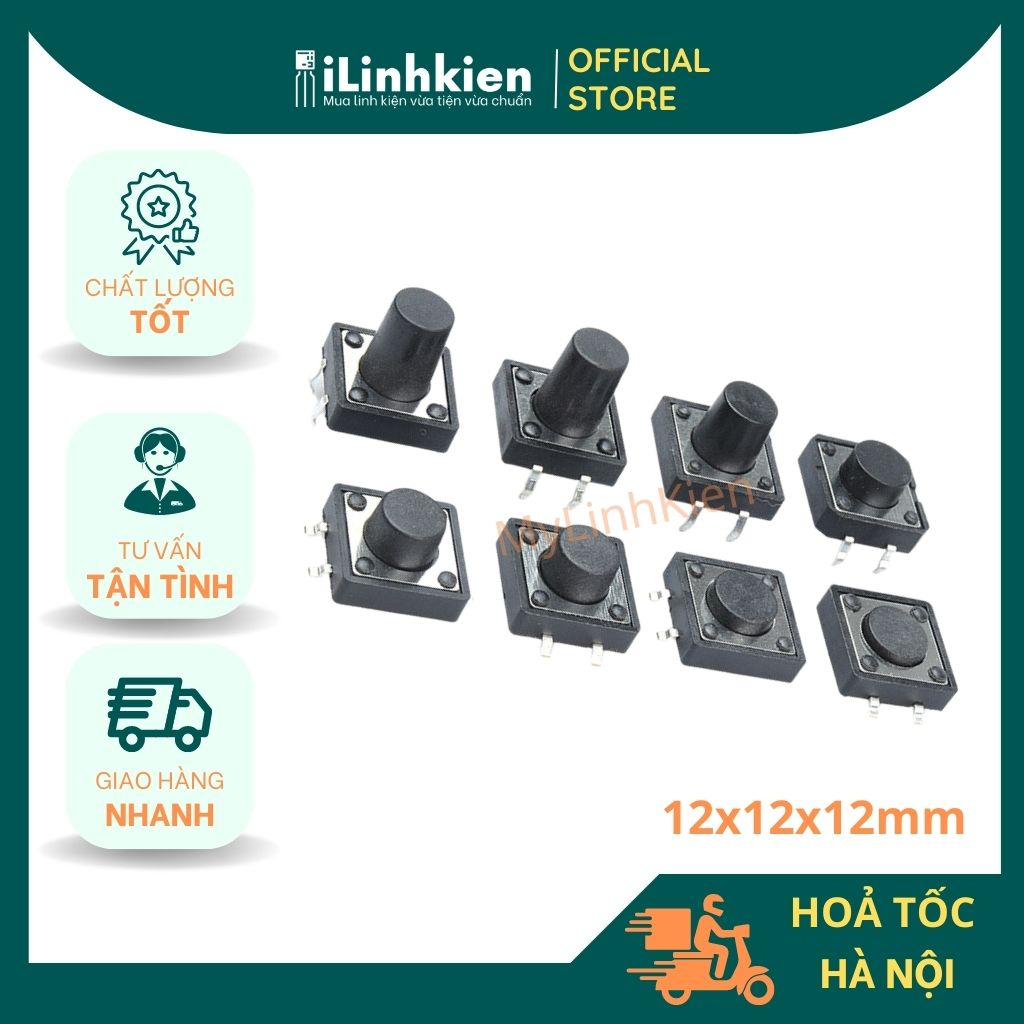 Waterproof 12x12x12mm 4P DIP 4-pin push button | Shopee Philippines