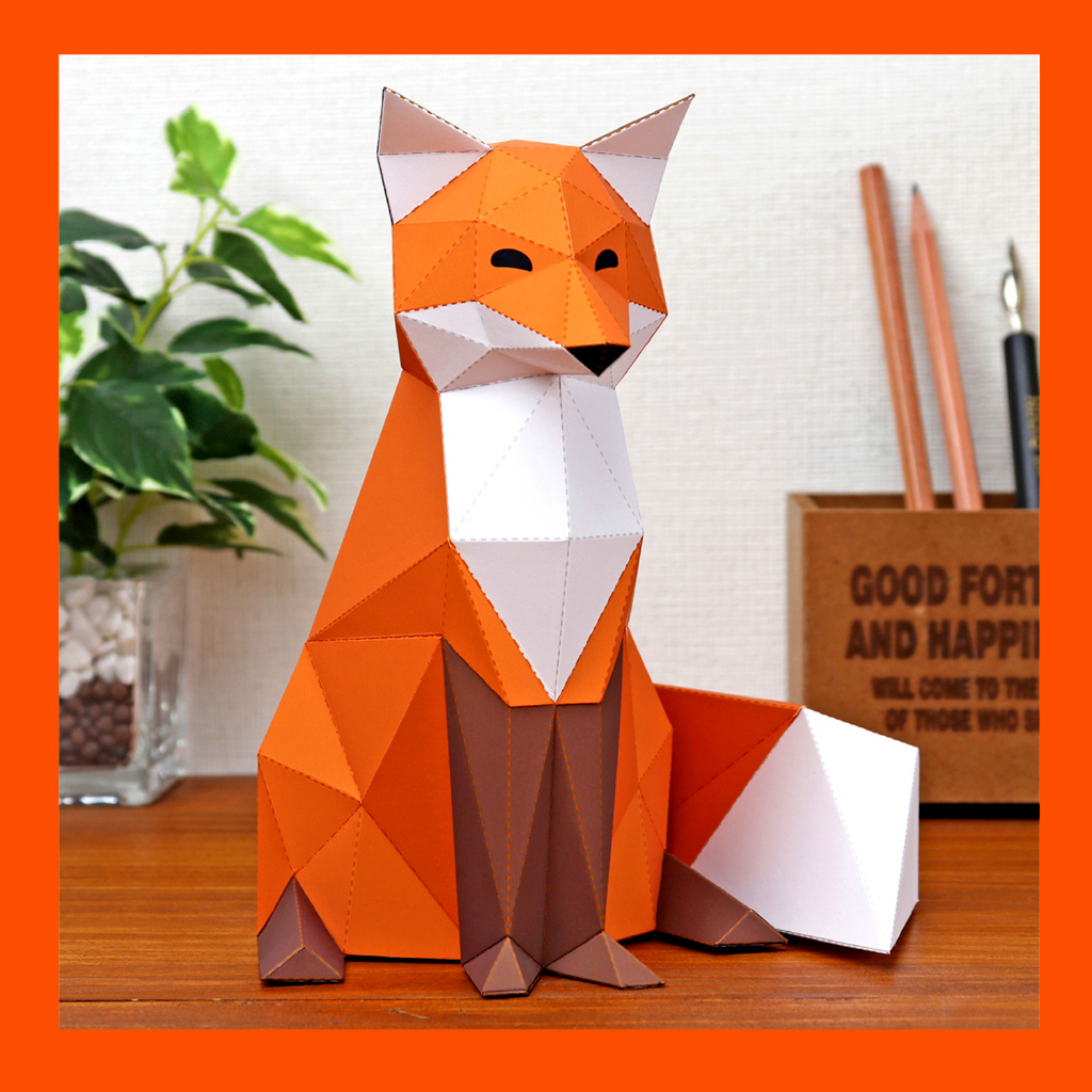 Polygon model - 3D paper Fox (Fox / papercraft) | Shopee Philippines