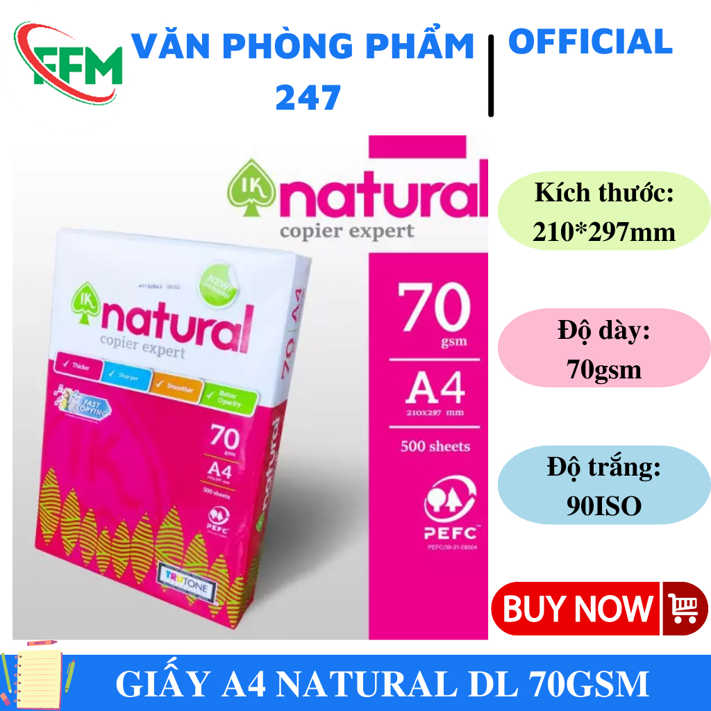 A4 Natural DL 70GSM Paper - Natural And Elegant For Printing! | Shopee ...