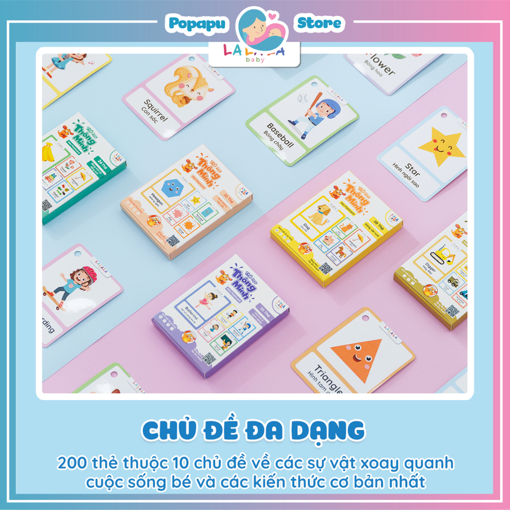 Lalala Baby bilingual English-Vietnamese mini smart Flashcard set for ...