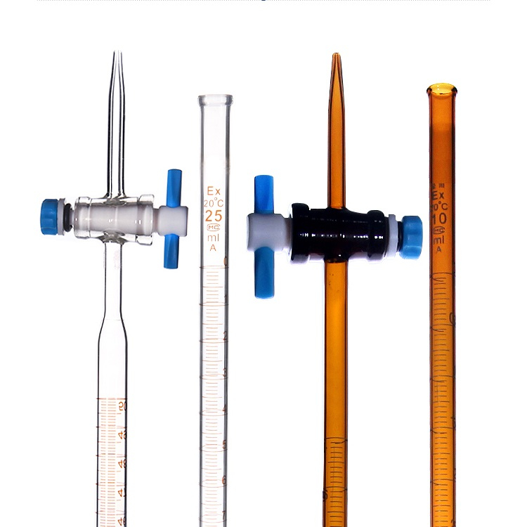 Glass burette with plastic lock 10ml 25ml 50ml 100ml Laboratory ...