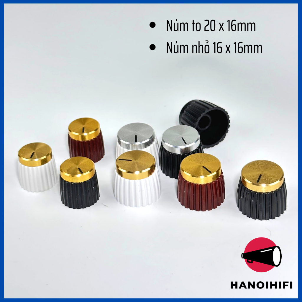 24-Pack Aluminum Potentiometer Knobs - 5.7mm Shaft, Black/Gold/Silver, For Synthesizers & Amplifiers