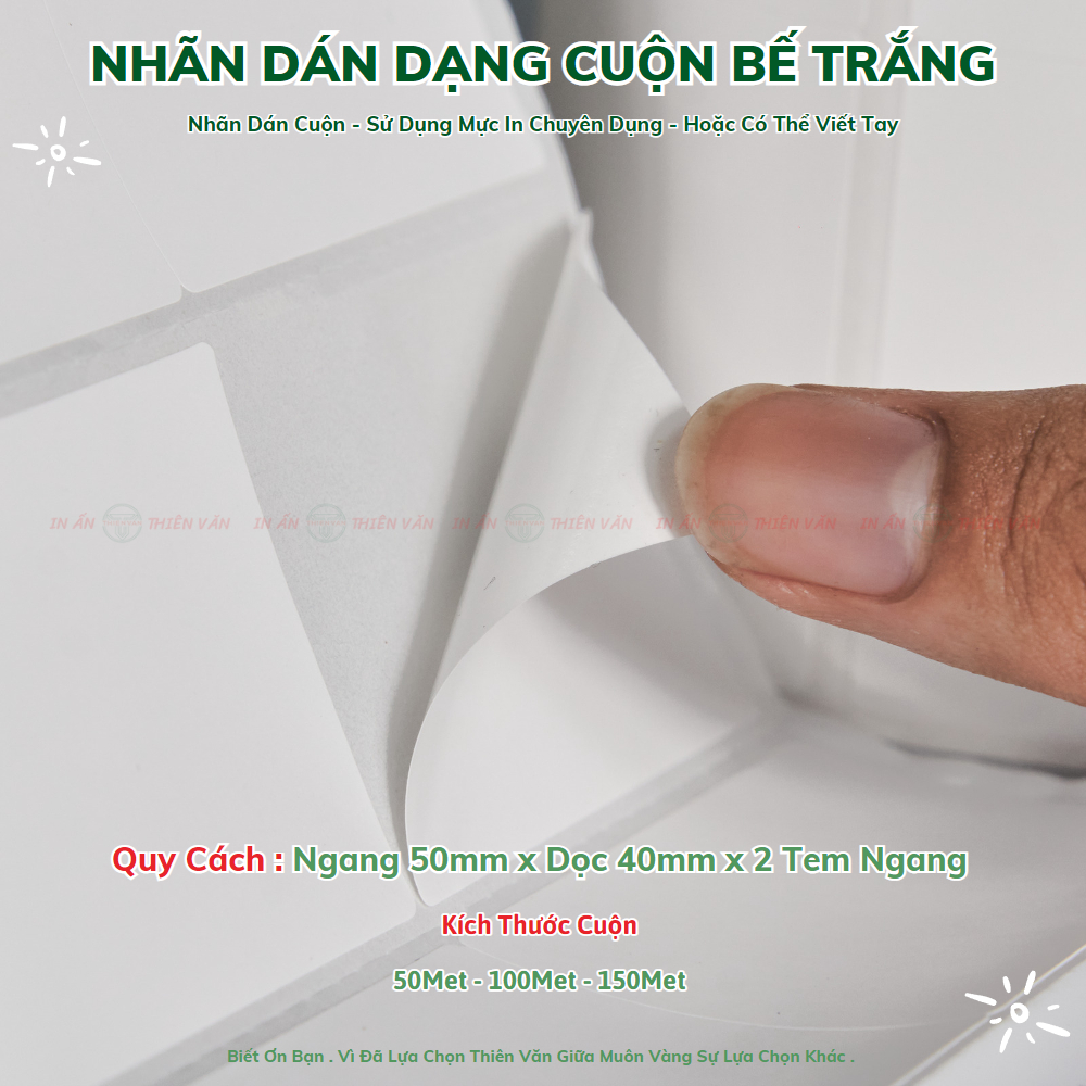White Stamp Sticker Horizontal 50mm x Vertical 40mm x 2 Horizontal
