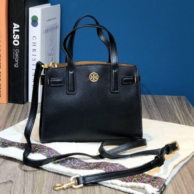 Tory BURCH WALKER MICRO SATCHEL Bag (Black, Gray) Shopee Philippines