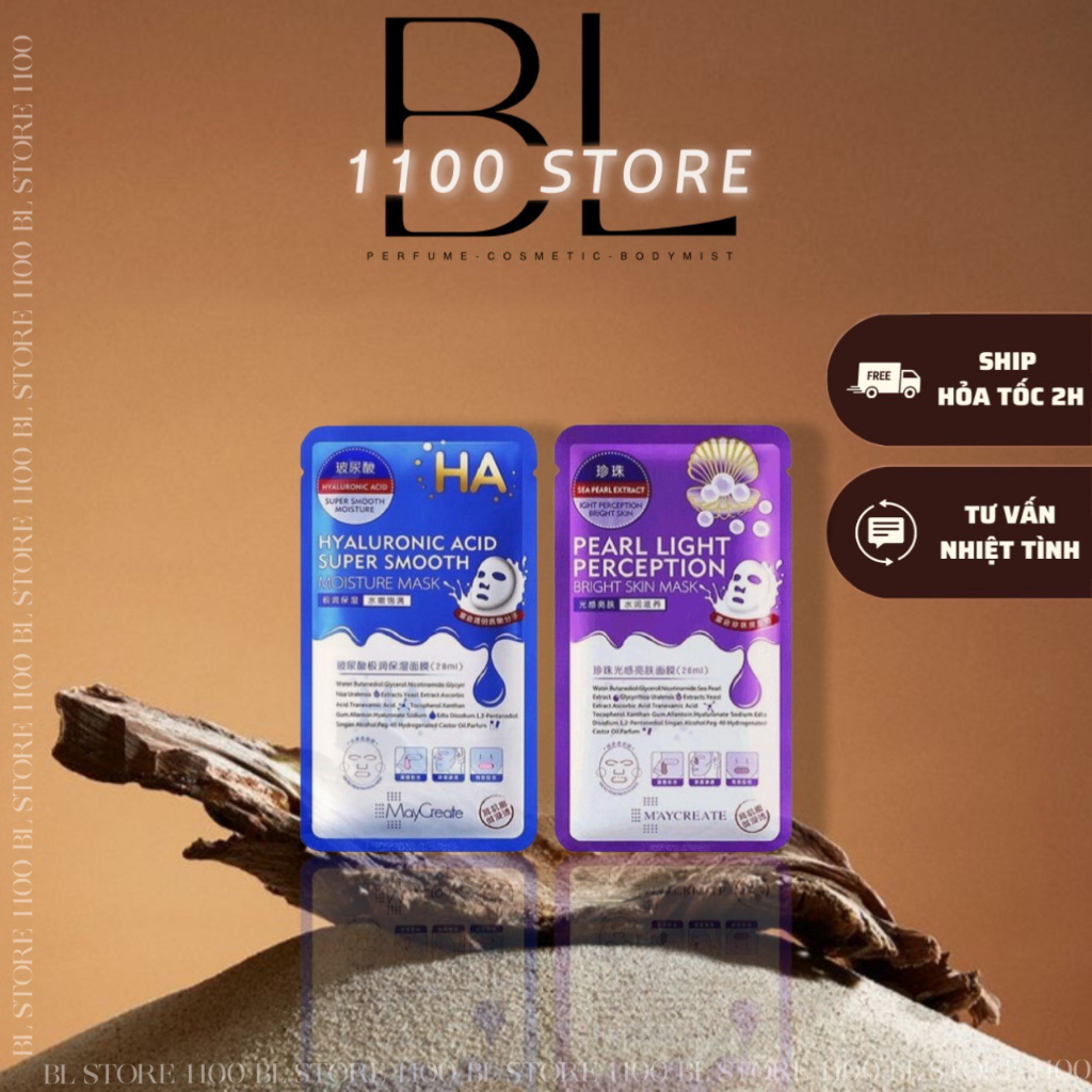 BL HA Whitening Moisturizing Mask Maycreate Mask Ha 1 piece | Shopee ...