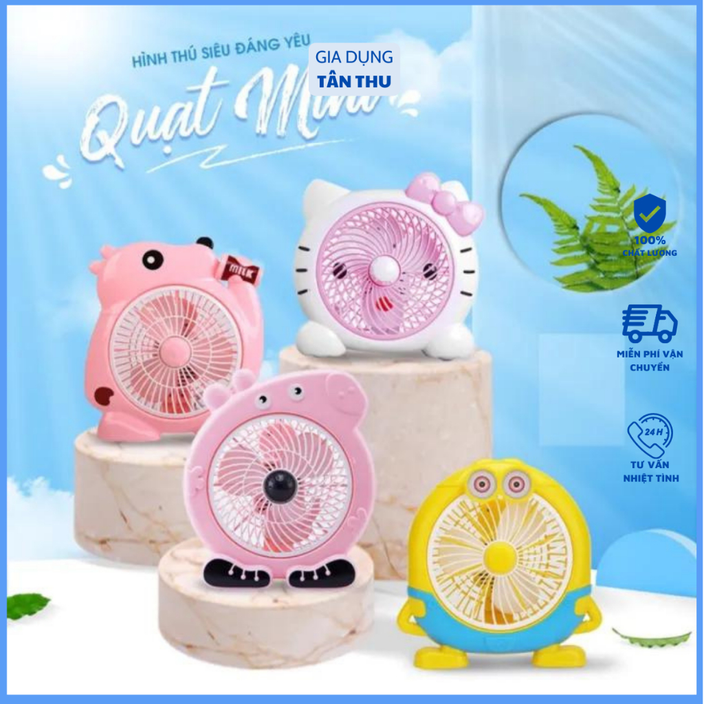 Plug-in Mini Desk Fan, Office Plug-in Fan, Lovely Animal Shaped 3-Blade ...