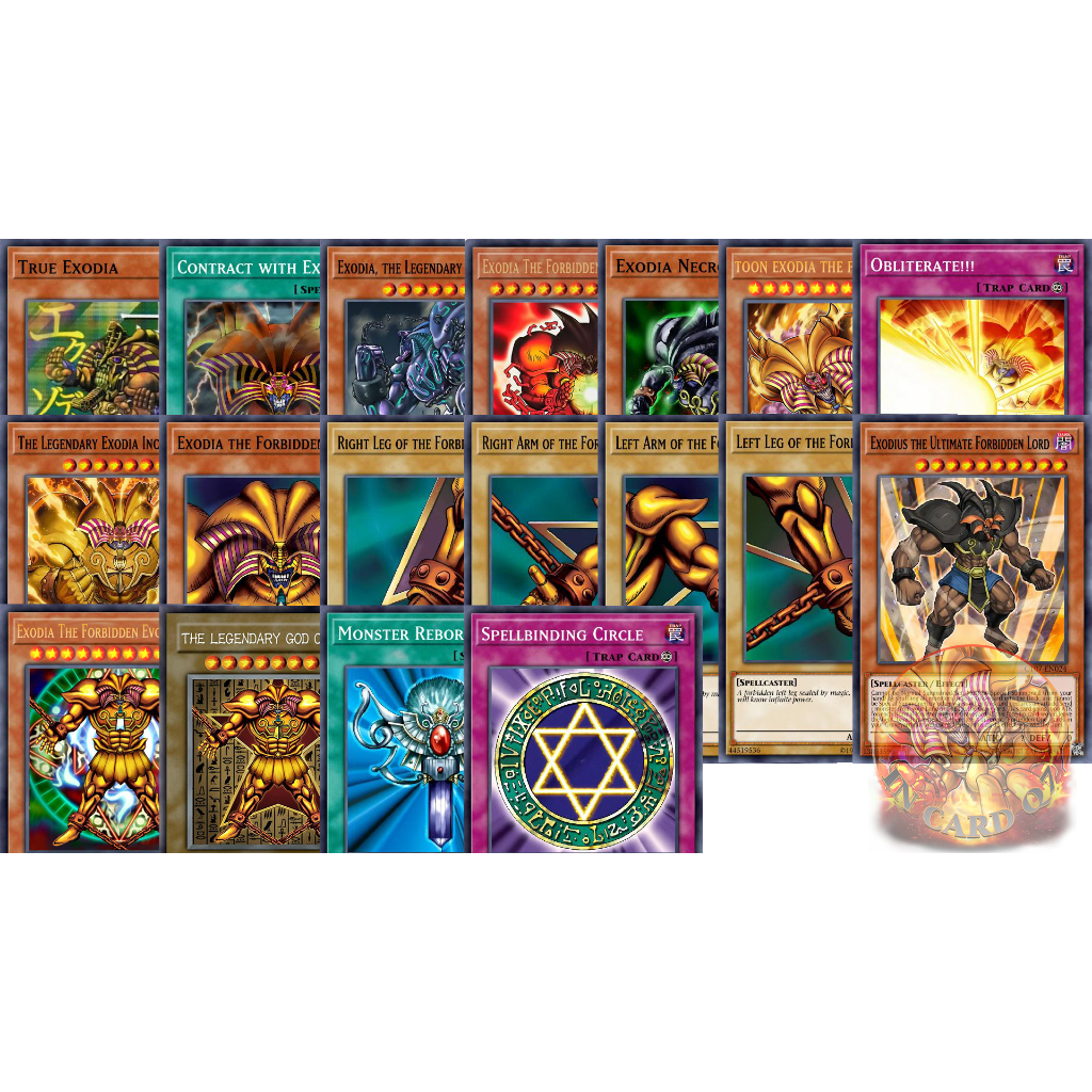 Pack of 18 Yugioh Exodia Cards (High Quality Glossy Paper Printed Cards ...