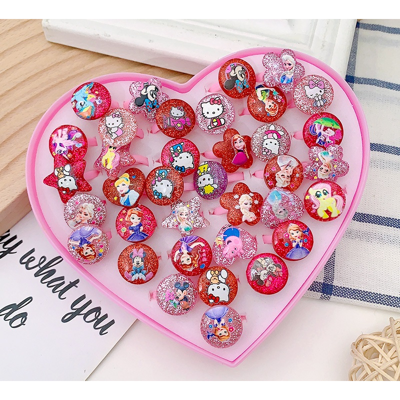 Glitter Plastic Rings elsa, anna, hello kitty, Lovely Pineapple For ...