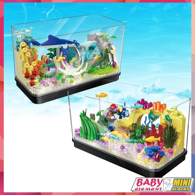 Fish tank assembly model with fish drop light, Magical ocean ...