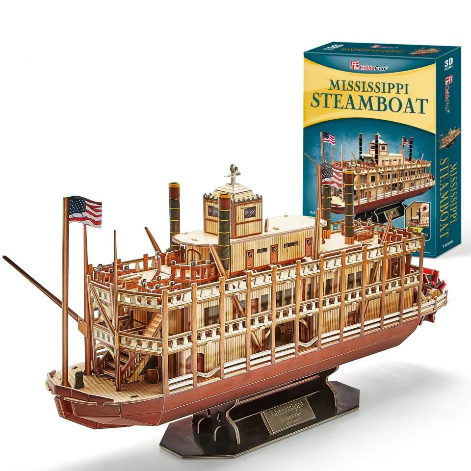 CubicFun 3D Paper Model Mississippi Steamboat Boat T4026h (142 pieces ...
