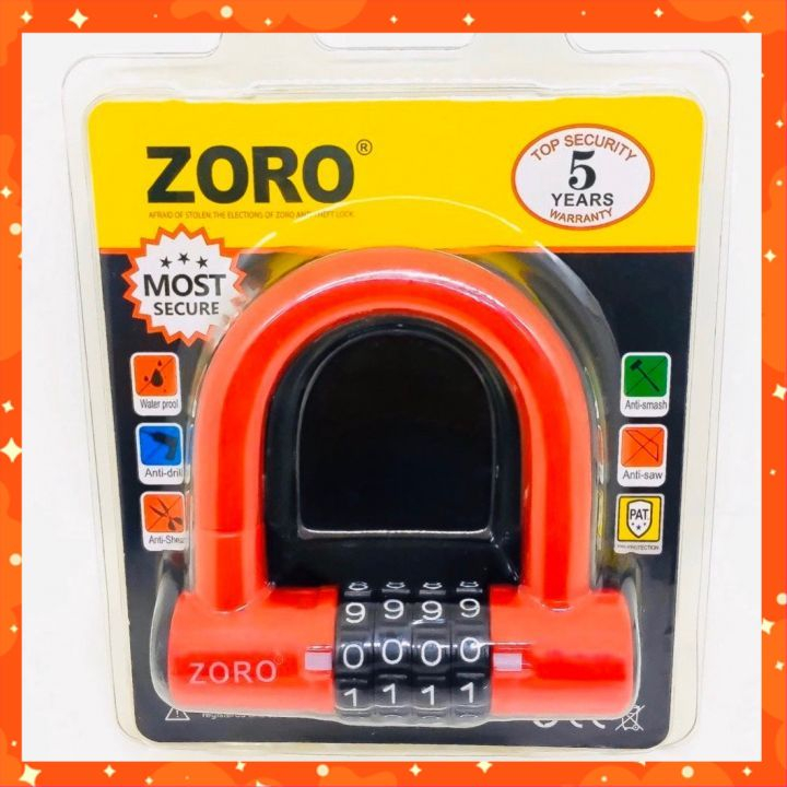 Zoro 4Digit Password Lock, UShaped Numeric Lock To Change The Code As