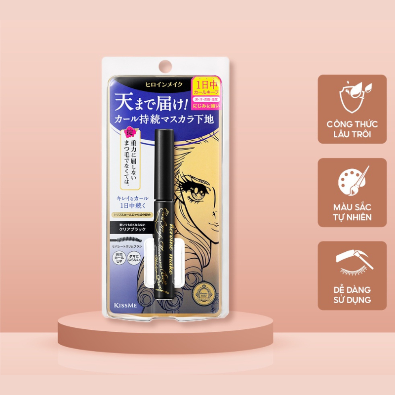 Kissme Heroine Make Curl Keep Mascara Base WP Eyelashes 4.5g Japan