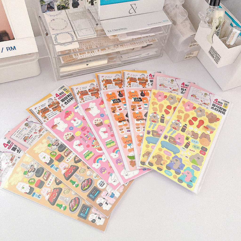 Daiso Korean matte laminated stickers Set | Shopee Philippines