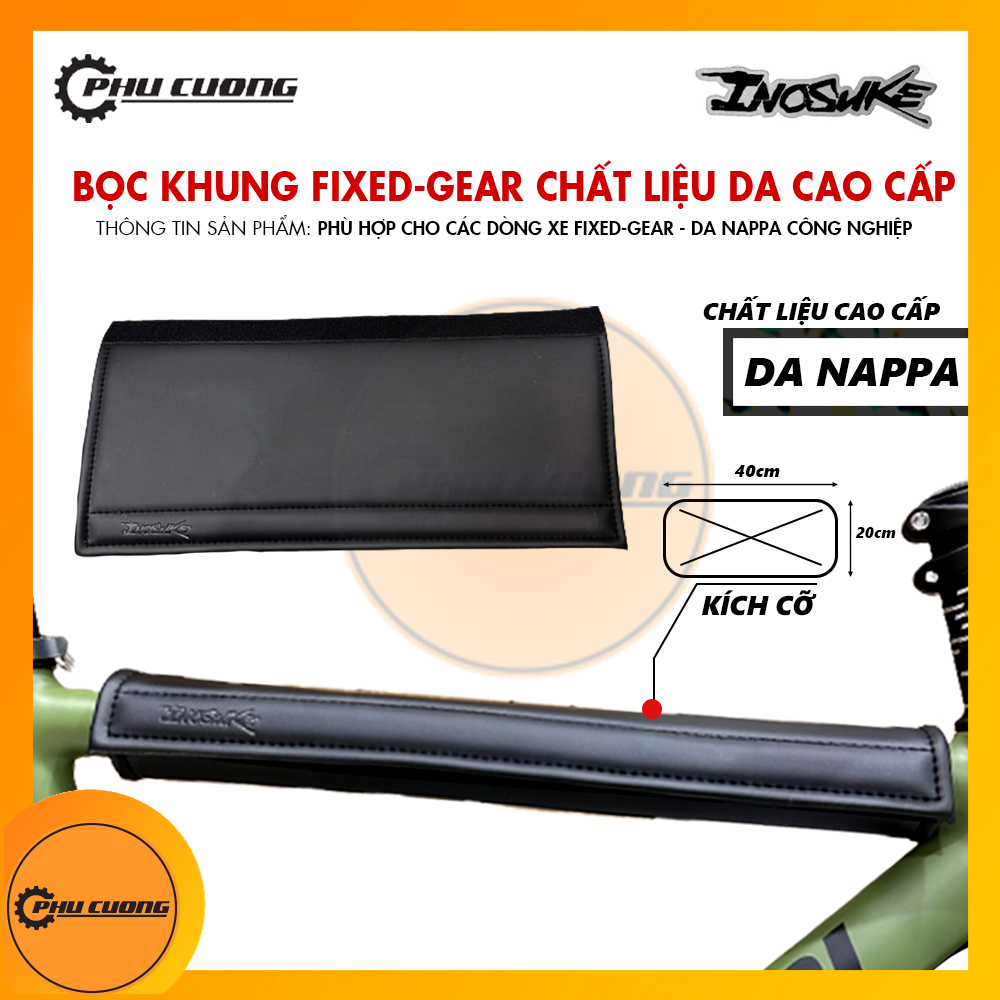 Fixedgear Premium Nappa Leather Bicycle Frame Cover Protects The