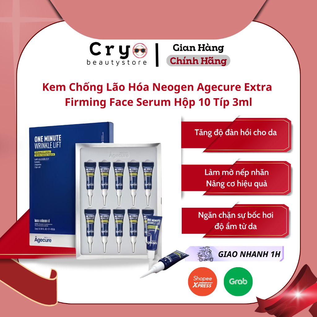 Neogen Agecure Extra Firming Face Serum Box Of 10 Korean Tweezers 3ml