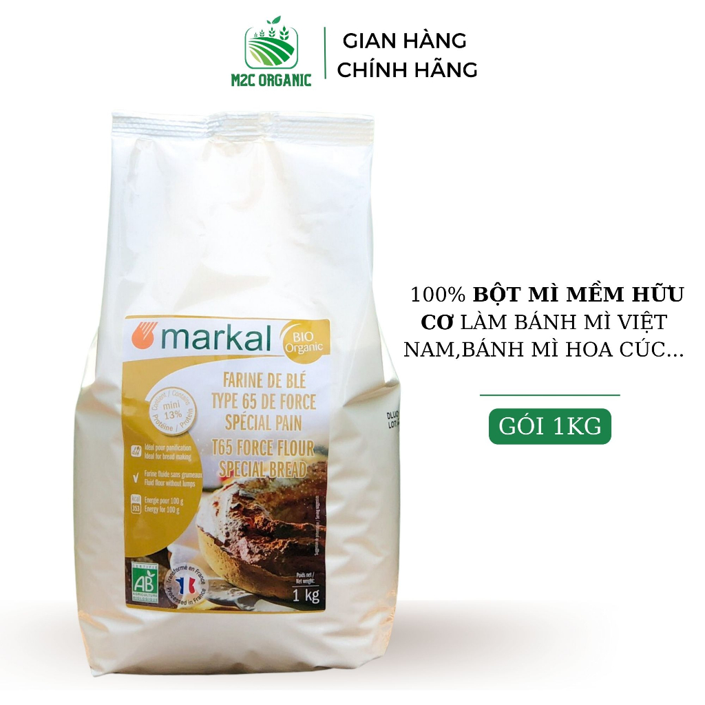 T65 Markal Organic Flour, No. 13 High protein Flour >13 1kg Soft