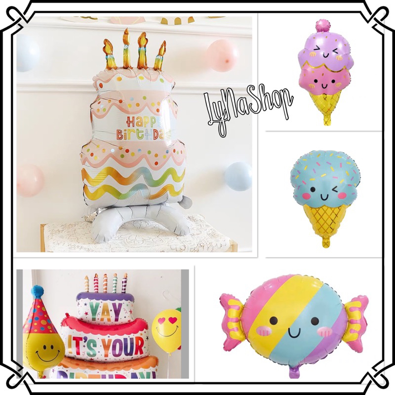 Birthday CAKE, ICE CREAM, SPIRAL CANDY BALLOON Shopee Philippines