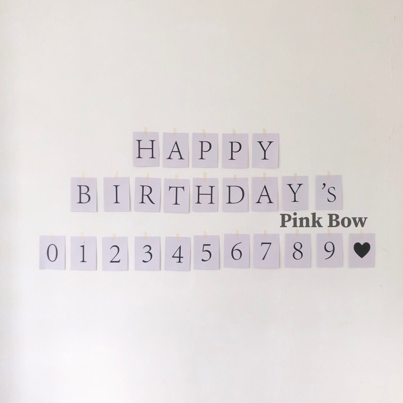 Wallpaper letters for birthday party decoration with Happy birthday