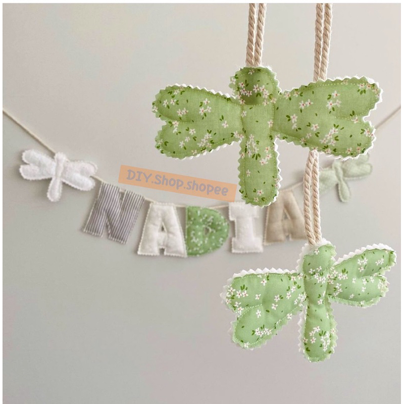 Flag string made of quilted fabric with your own name upon request by ...