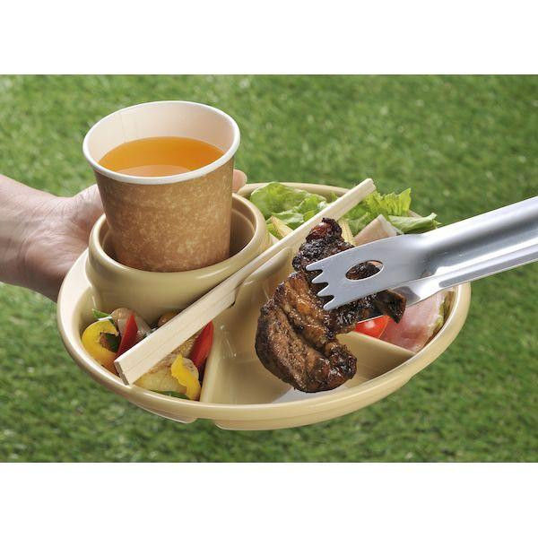 3-compartment Dining Tray With Inomata Cup Tray (Round - Yellow) Made ...