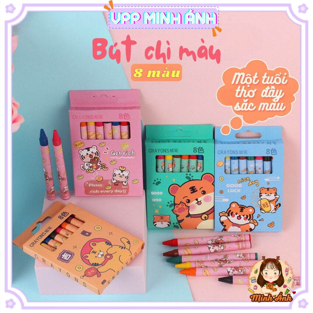 Crayons For Children To Learn To Draw Pictures, Box Of 8 Cute