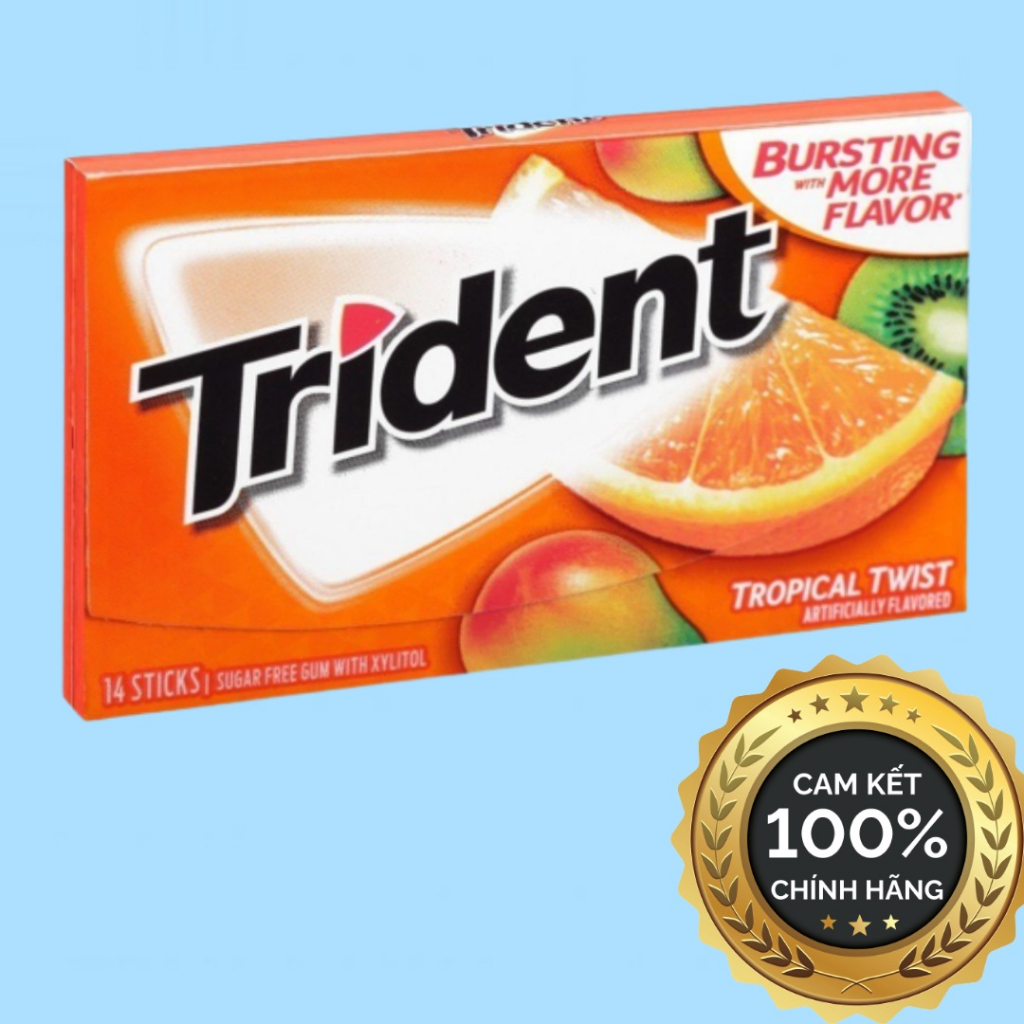 Combo 5 Blisters Of Trident Gum Sugar-Free Fruit Gums To Help Fragrant ...