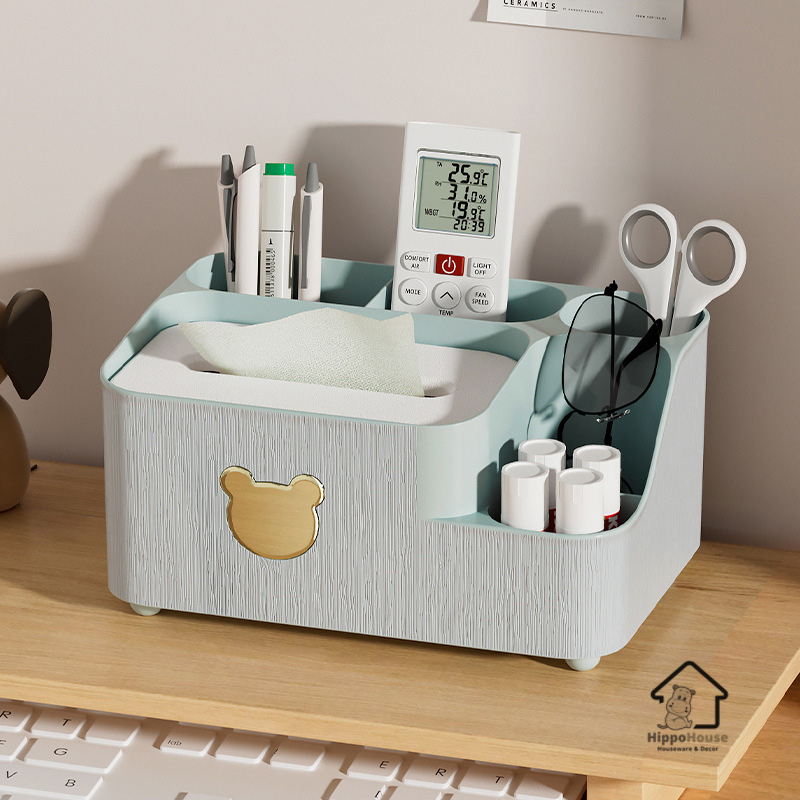 Convenient desktop tissue box for personal belongings and tissue made ...