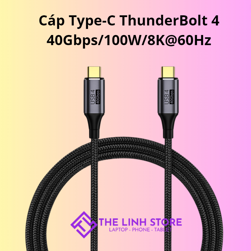 Typec Thunderbolt 4 cable supports 60Hz / 40Gbps / 100W fast charging