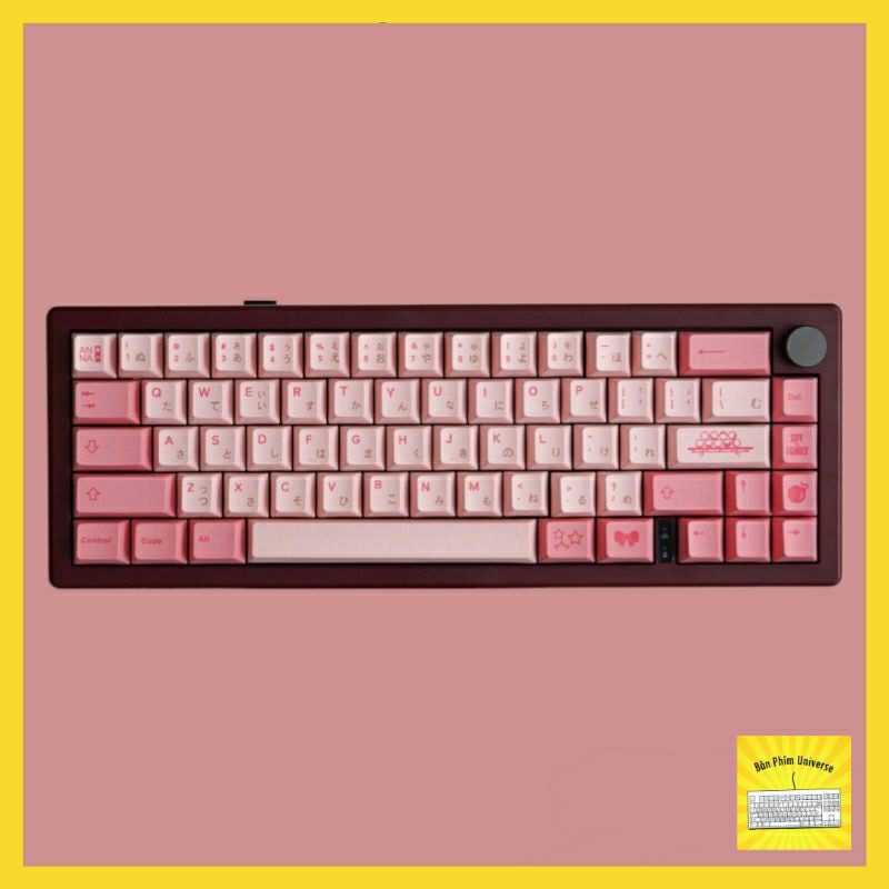 Bilingual pink keycap - cherry profile pbt keycap 143 keys - pink ...