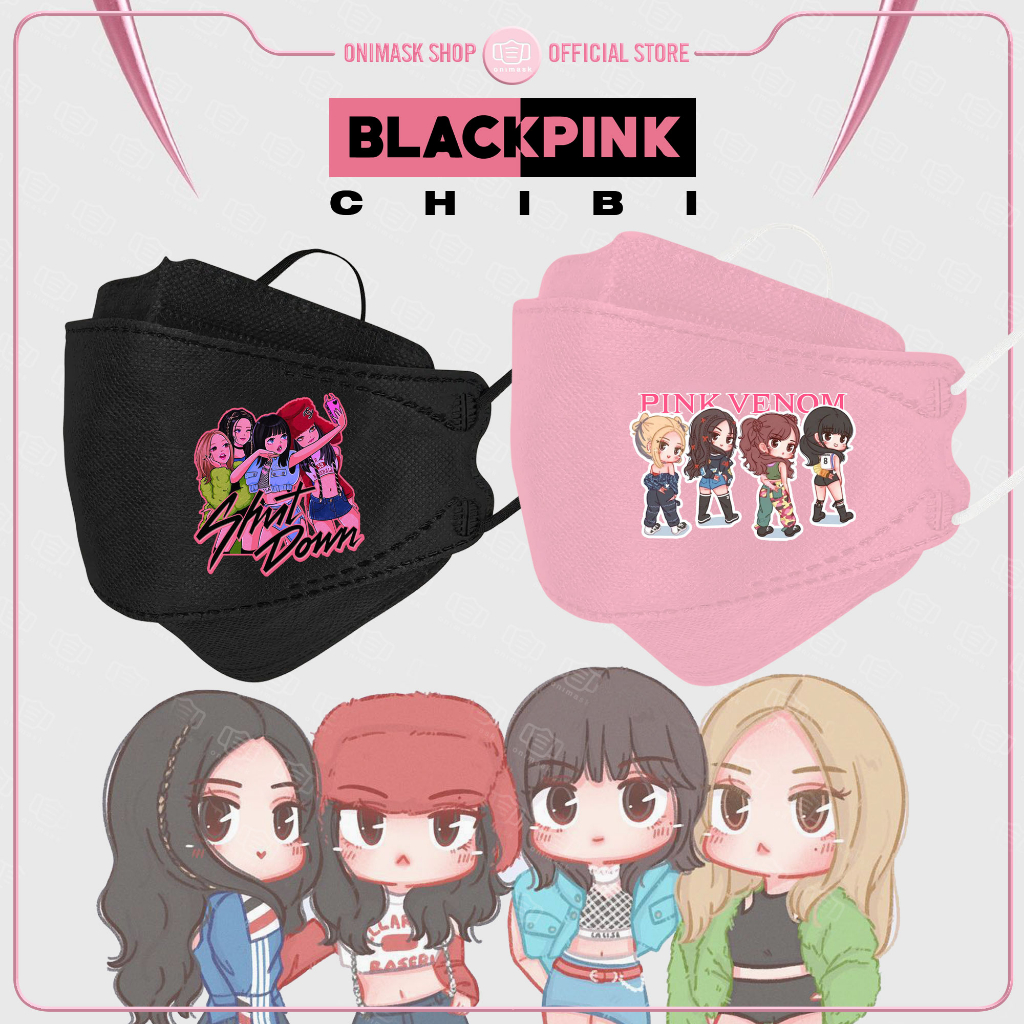 Cute Chibi-Shaped BLACKPINK idol Mask (10 Pieces) | Shopee Philippines