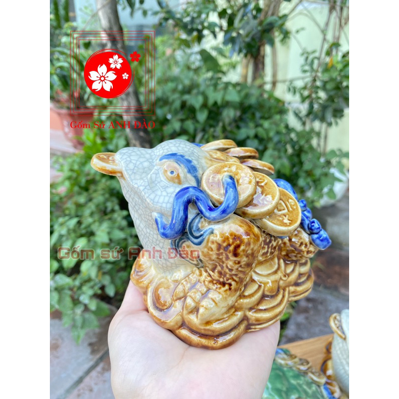 Fortune toad, money-holding toad, Bat Trang ceramic feng shui toad ...