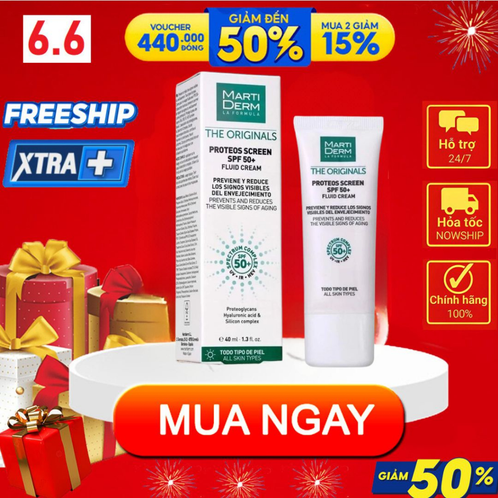 Martiderm The Proteos Screen SPF50 + 40ml Sunscreen for oily, pigmented