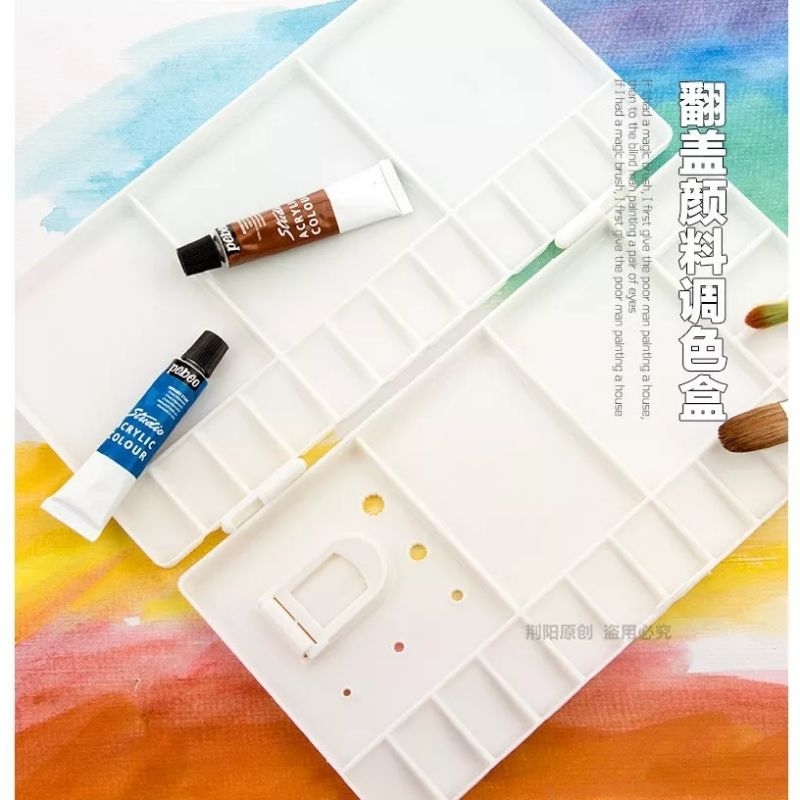 Double folding color mixing tray_33 cells coated with anti-stain glossy ...