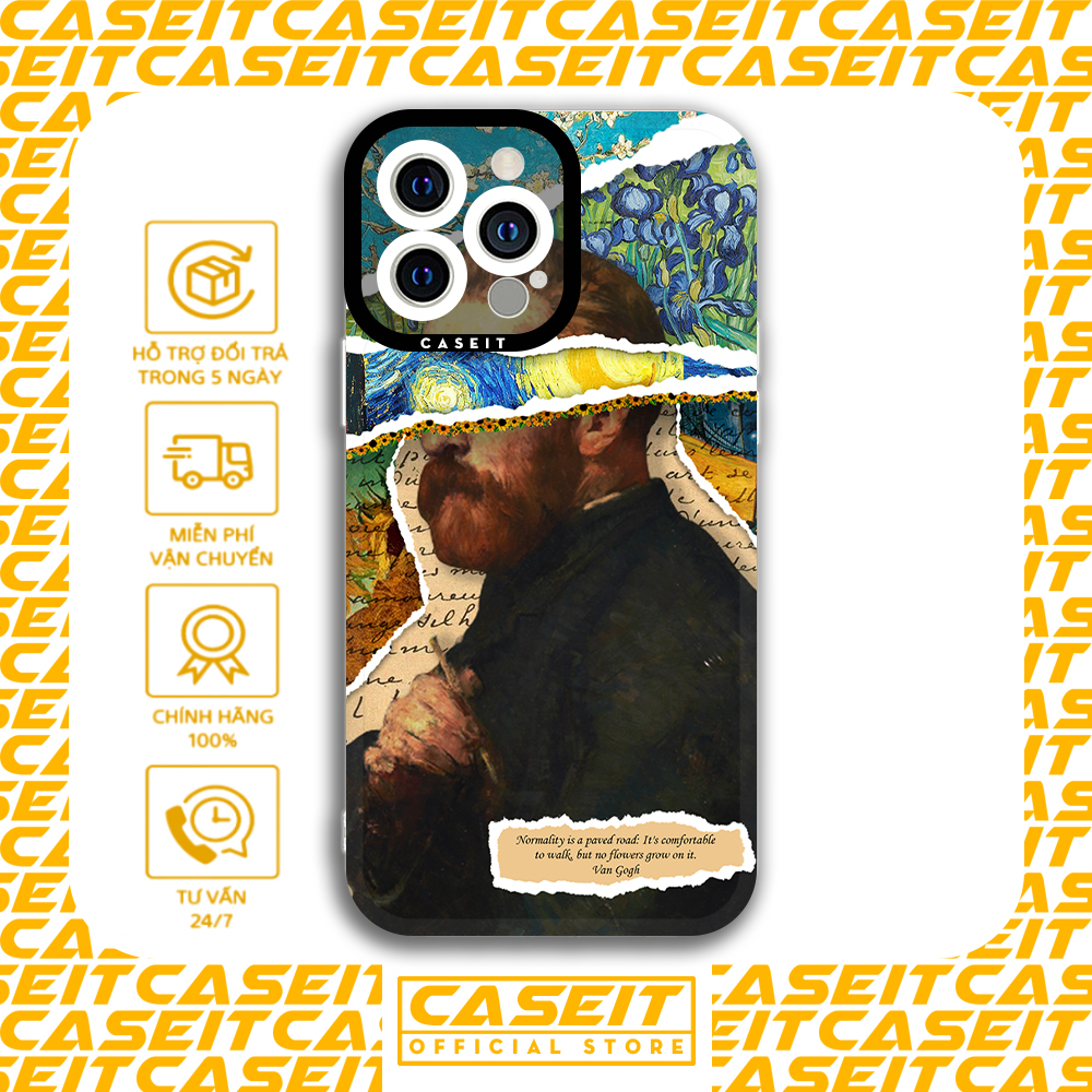 Case iphone Square Edge Caseit Vangogh Collage art 8 /8plus /x /xs /11 ...