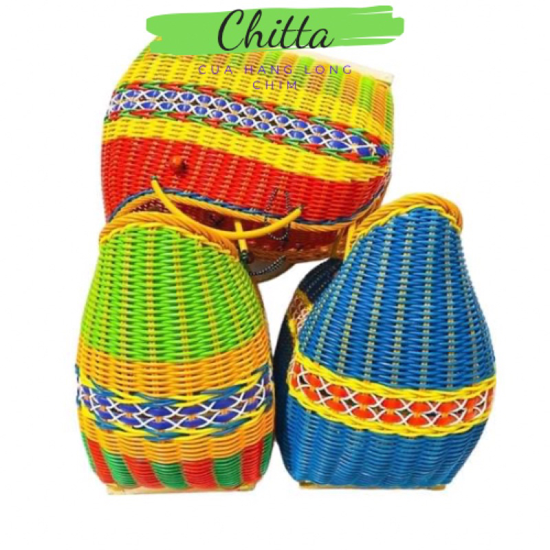 Rattan Woven Chicken Basket For Fighting, Chicken Of All Kinds Of Colors (Random Color Delivery